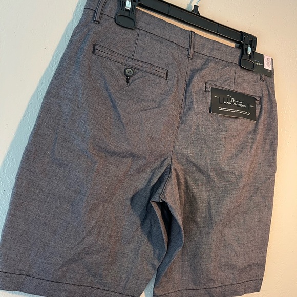 Marc Anthony Gray Flat Front Shorts Belt Loops SZ 32W Stretch Waist Slim Fit Men - Picture 7 of 15